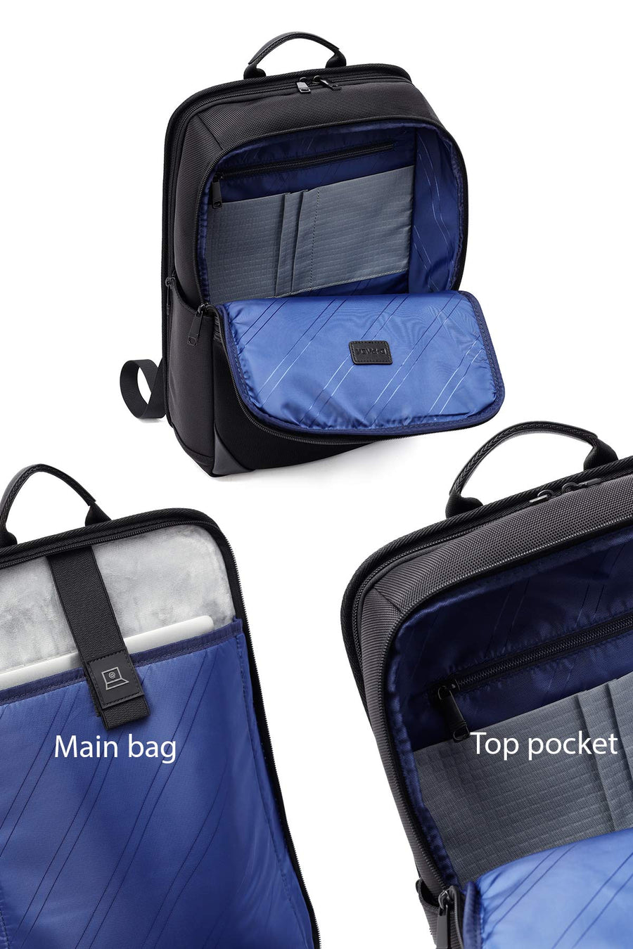 D-Pack Unisex Black Fabric Backpack