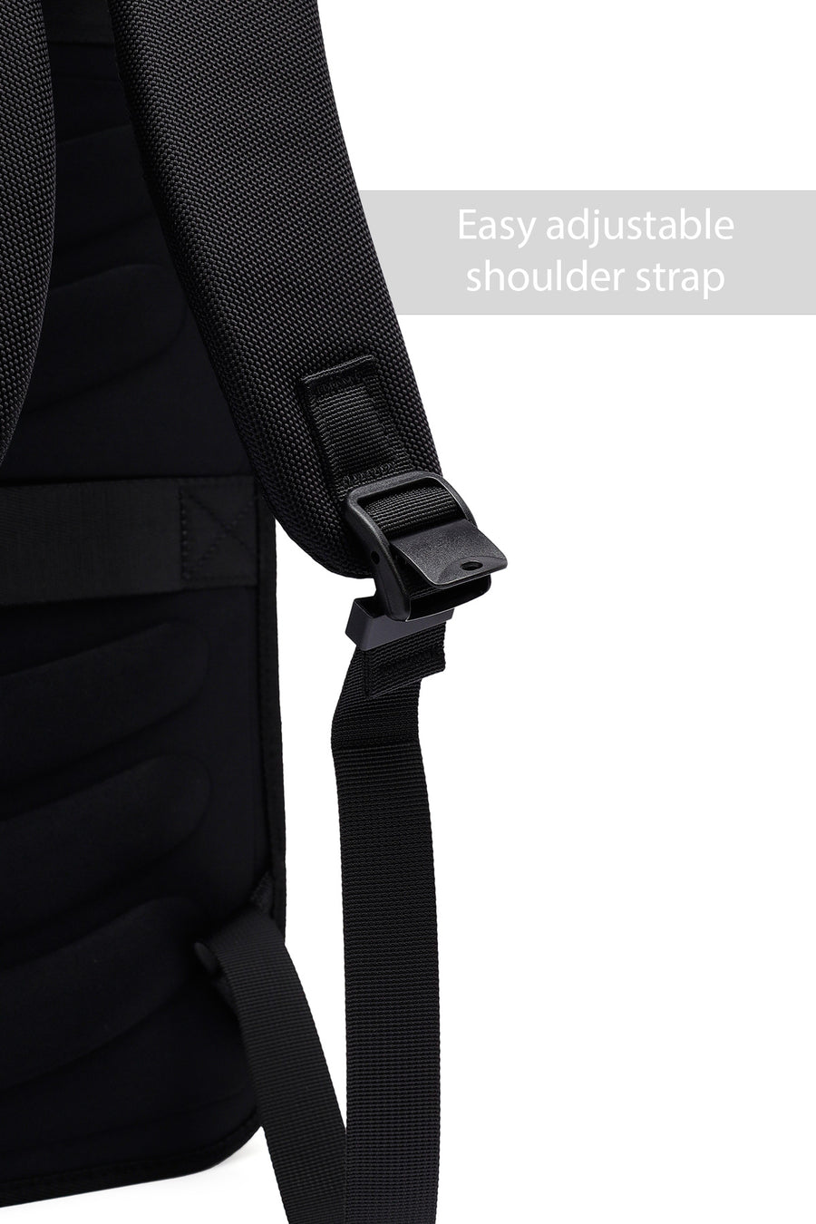 D-Pack Unisex Black Fabric Backpack