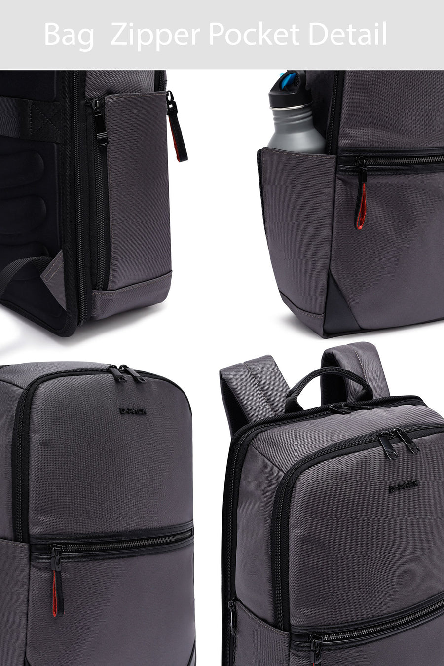D-Pack Unisex Gray Fabric Backpack