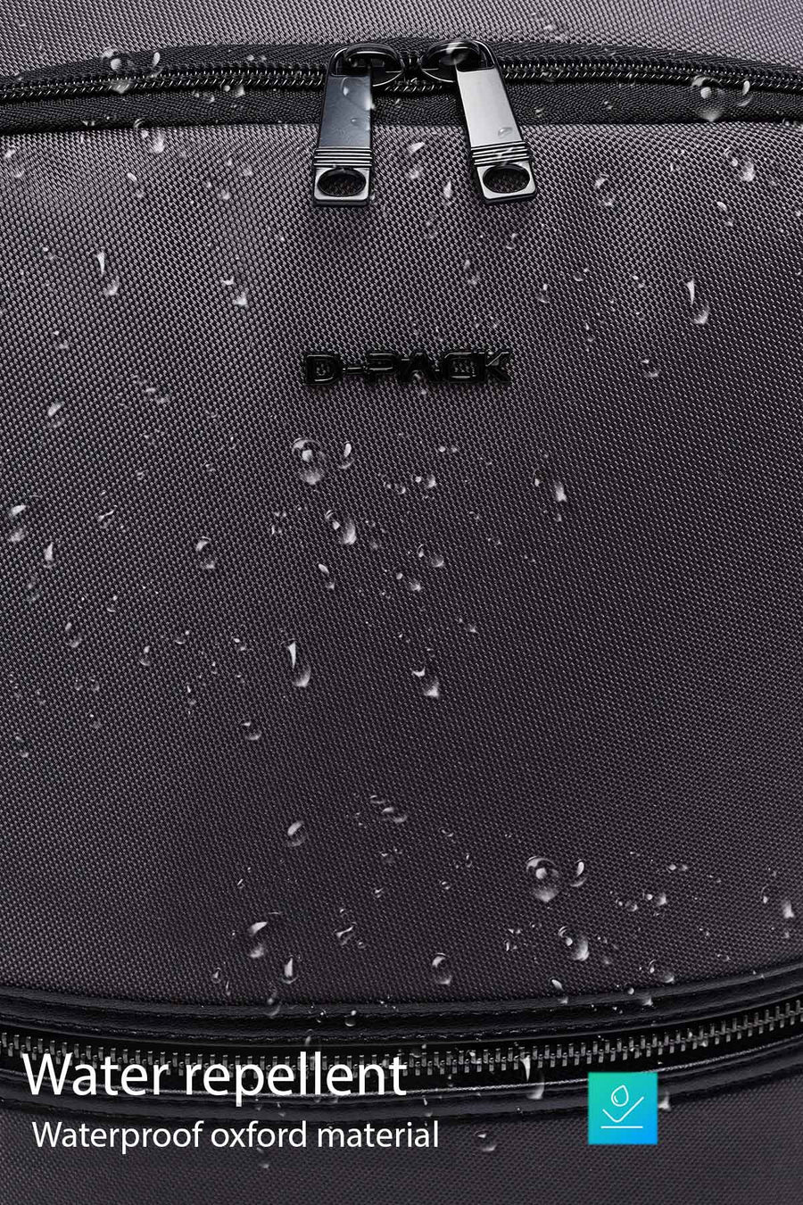 D-Pack Unisex Gray Fabric Backpack