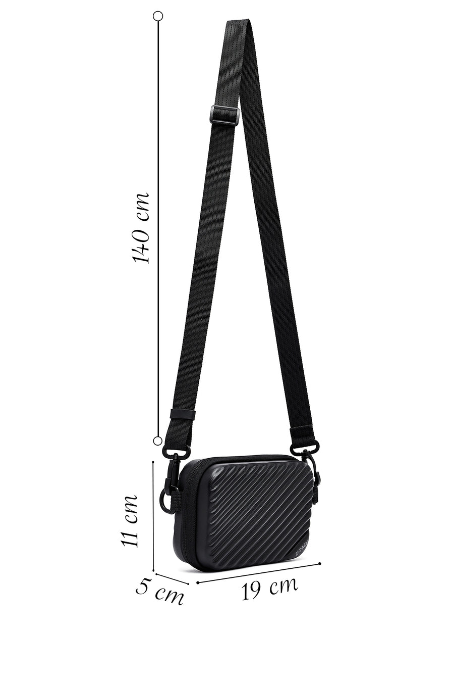 D-Pack Men's Black Mini Box Crossbody Bag
