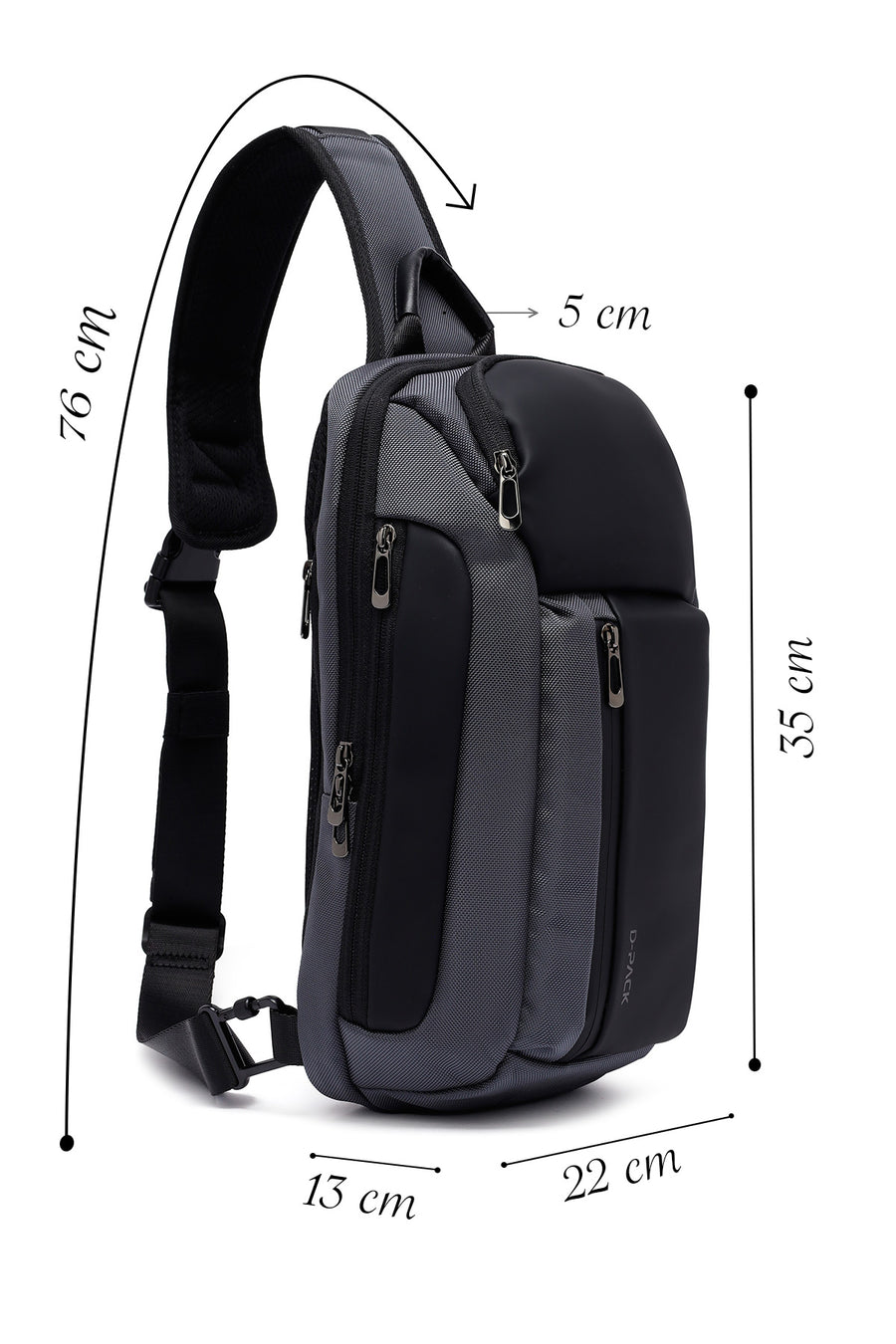 D-Pack Men's Gray Crossbody Bag