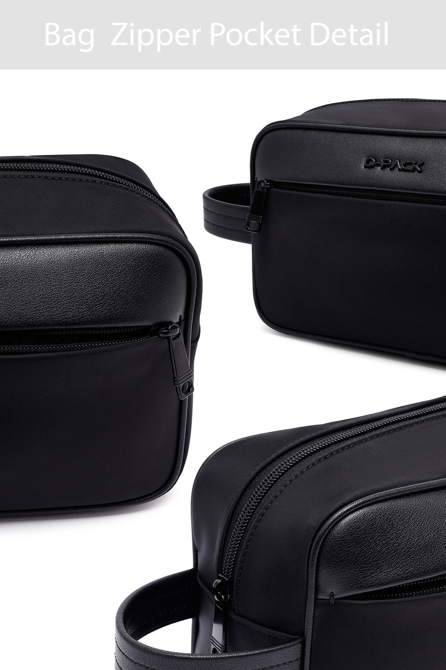 D-Pack Men's Black Fabric Mini Handbag