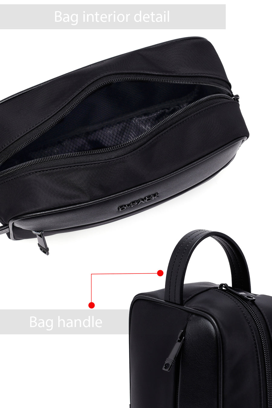D-Pack Men's Black Fabric Mini Handbag