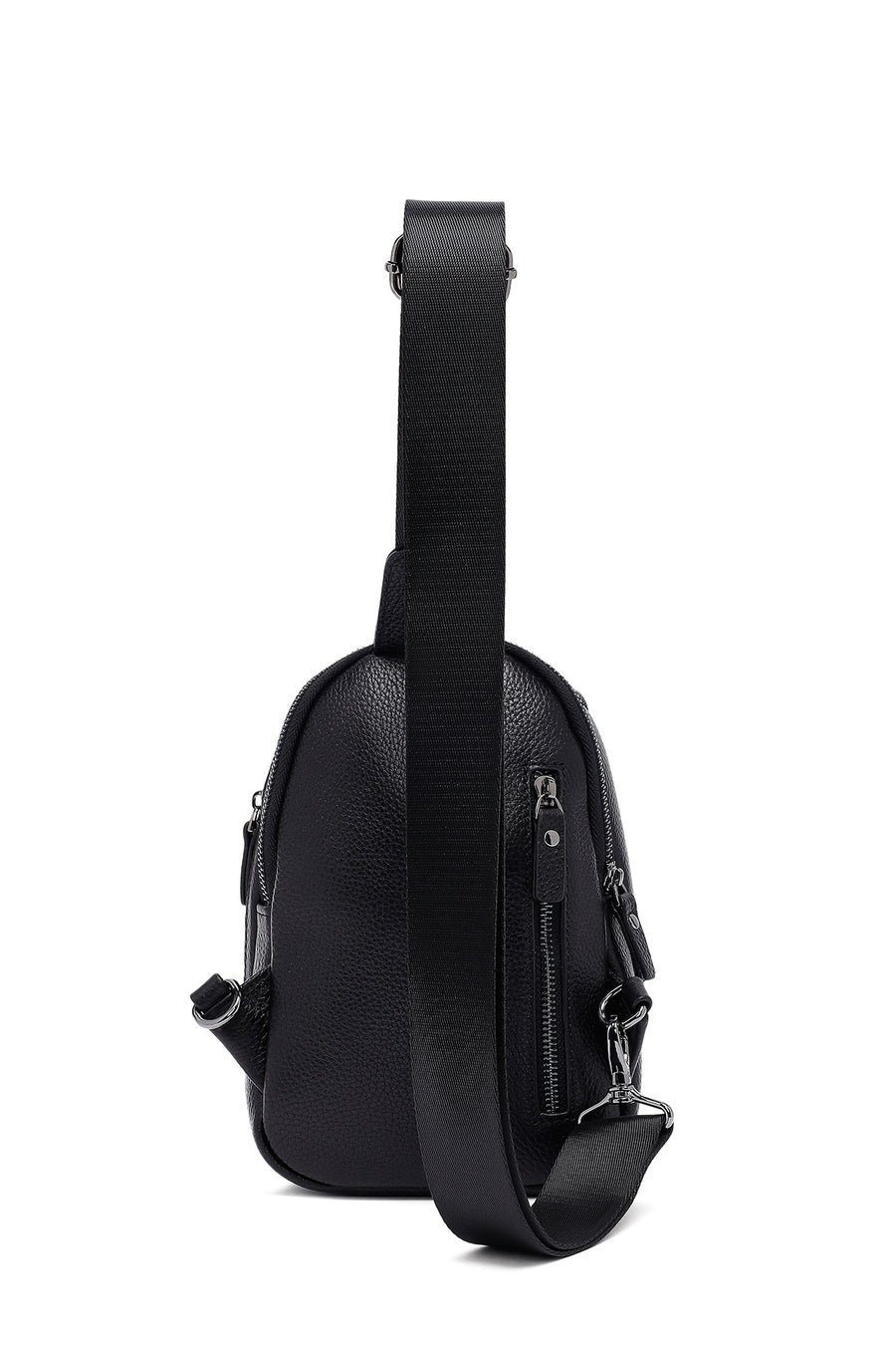 Male Black Leather Crossbody Bag