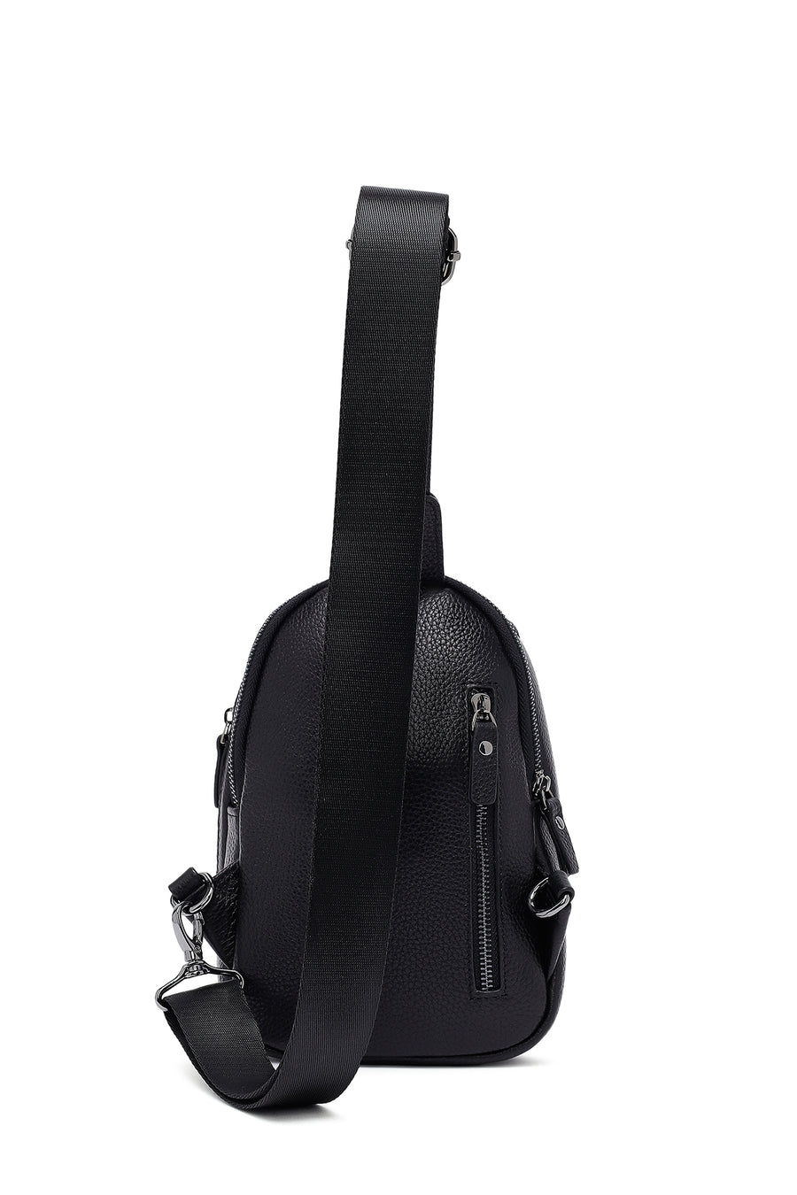 Male Black Leather Crossbody Bag