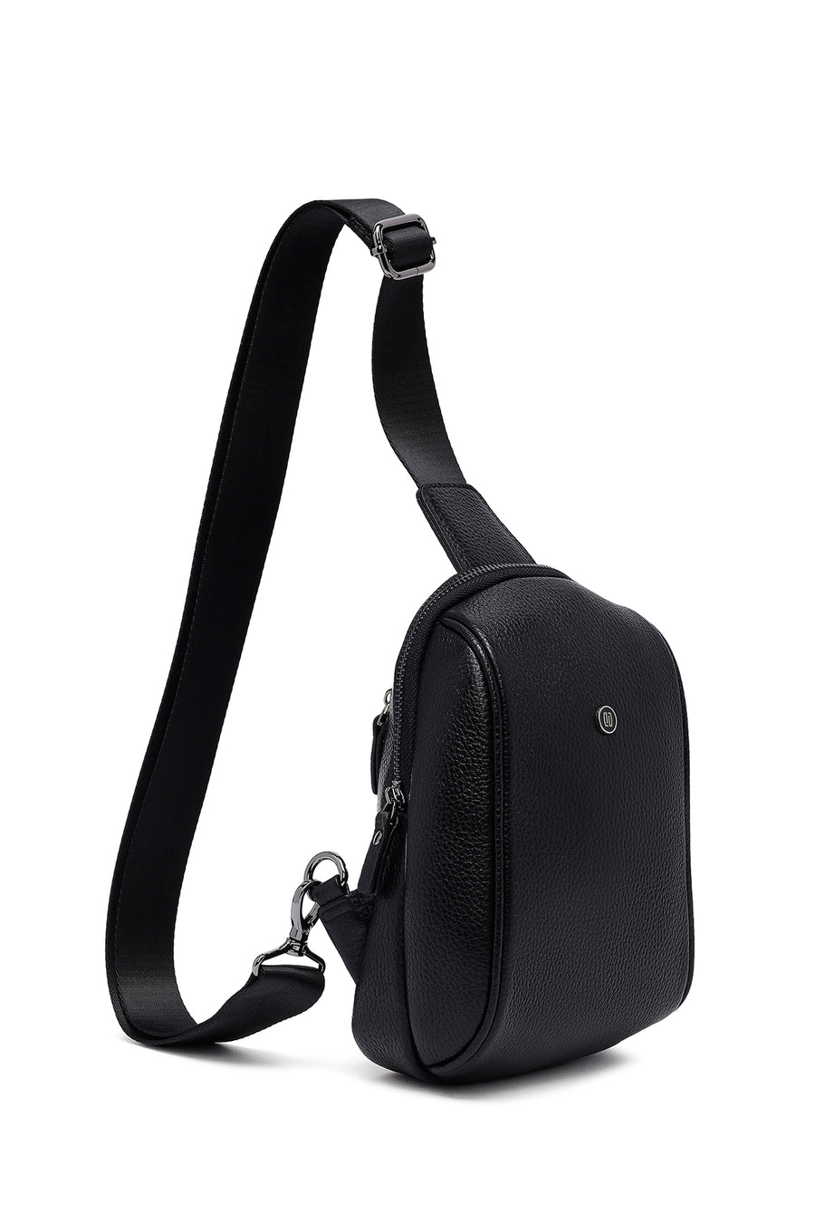 Male Black Leather Crossbody Bag