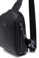 Male Black Leather Crossbody Bag | Derimod