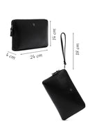 Men's Black Leather Mini Handbag | Derimod