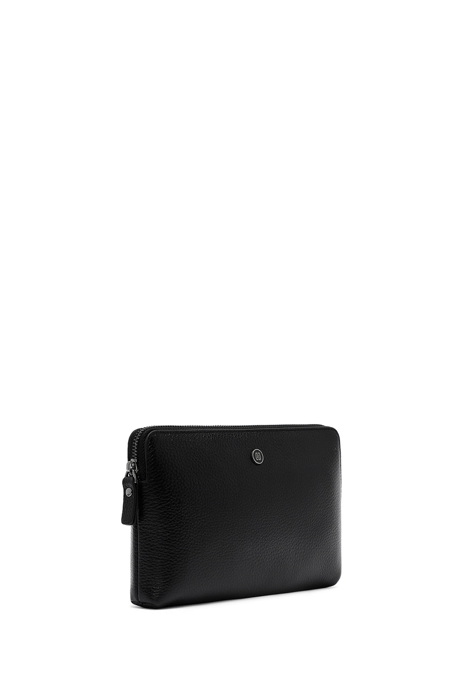 Men's Black Leather Mini Handbag