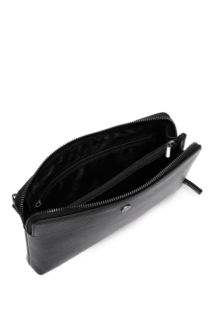 Men's Black Leather Mini Handbag