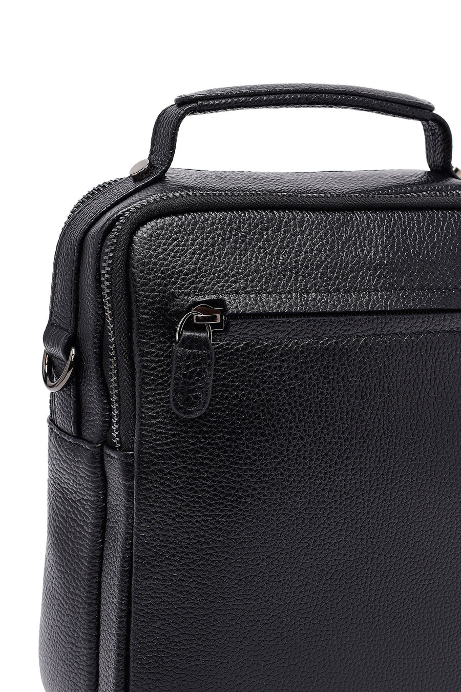 
Men's Black Long Strap Leather Handbag
