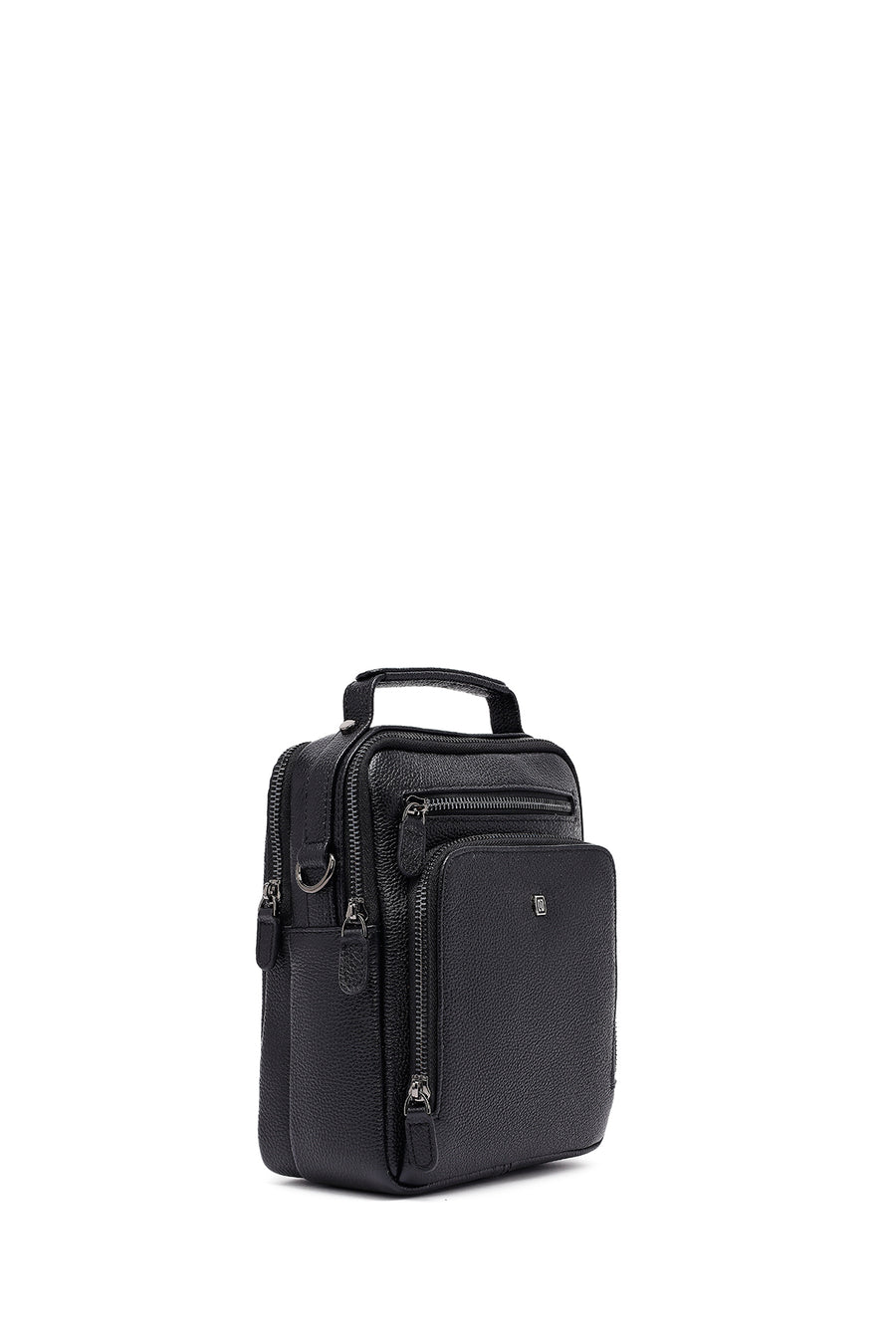 
Men's Black Long Strap Leather Handbag
