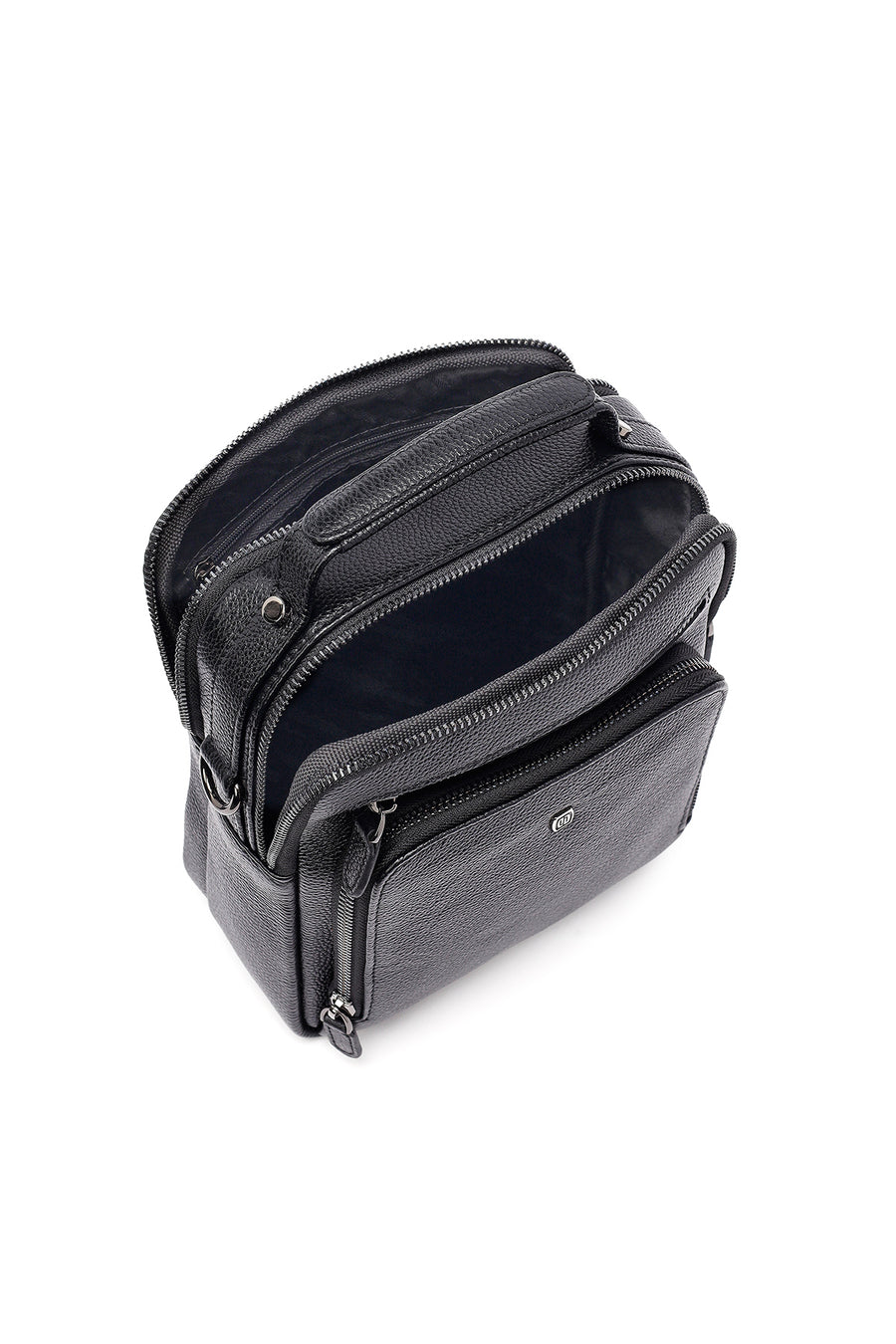 
Men's Black Long Strap Leather Handbag
