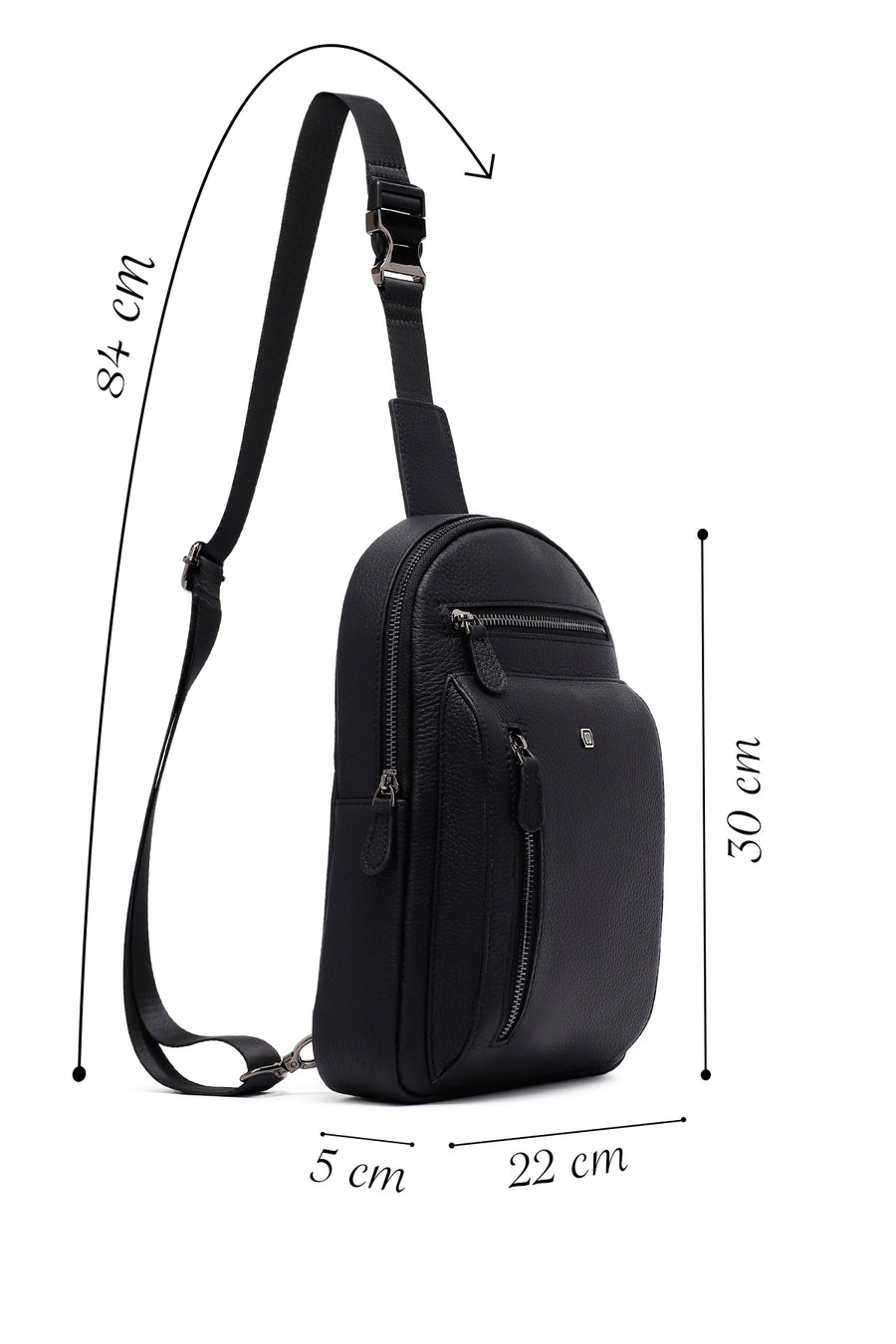 
Men's Black Leather Crossbody Bag
