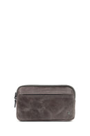 Men's Grey Leather Mini Handbag | Derimod