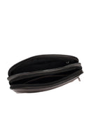 Men's Grey Leather Mini Handbag | Derimod