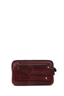 Men's Burgundy Leather Mini Handbag | Derimod