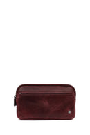 Men's Burgundy Leather Mini Handbag | Derimod