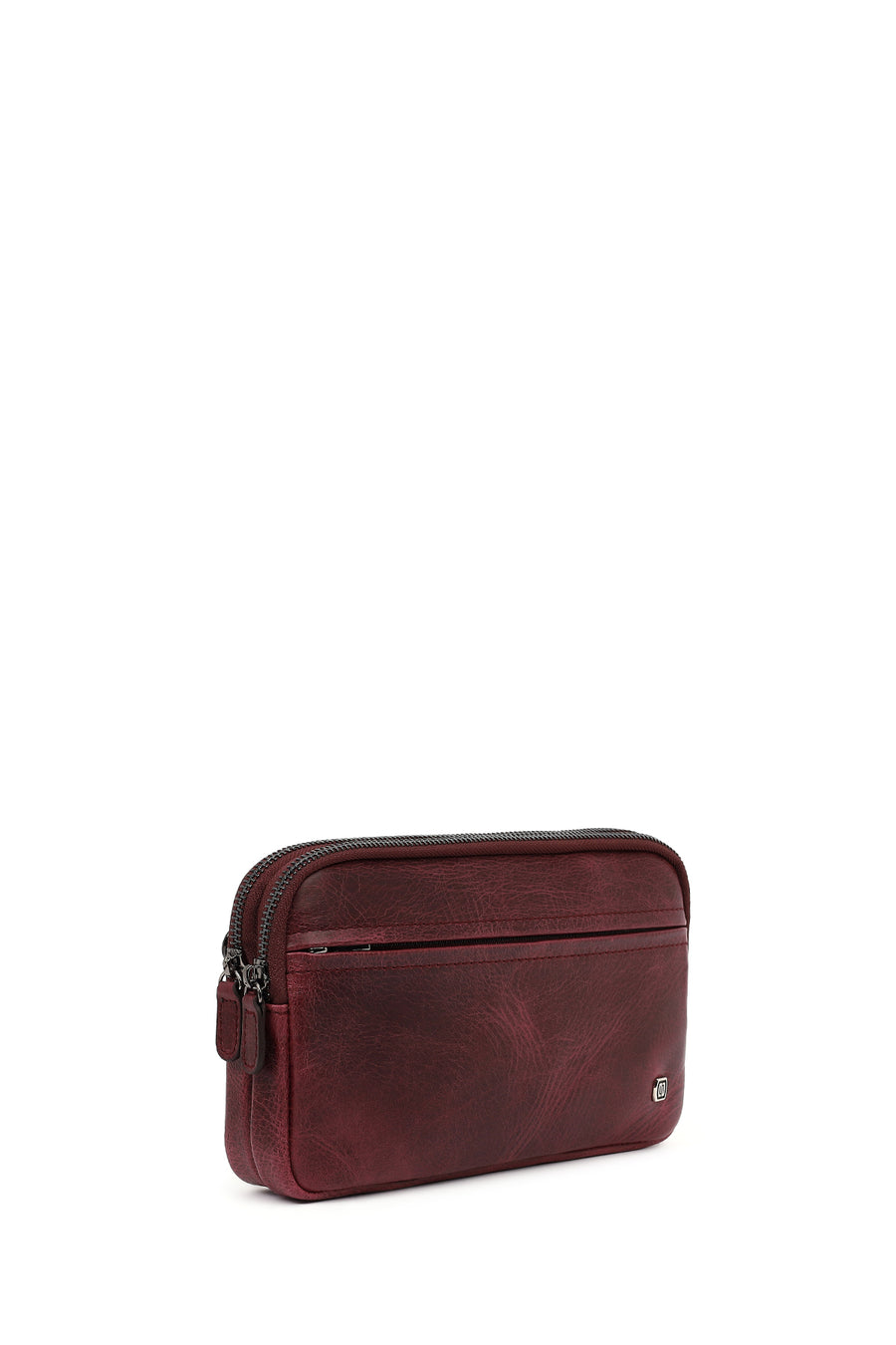 Men's Burgundy Leather Mini Handbag