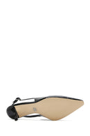 Women's Black Open Back Thin Heeled Leather Shoes | Derimod