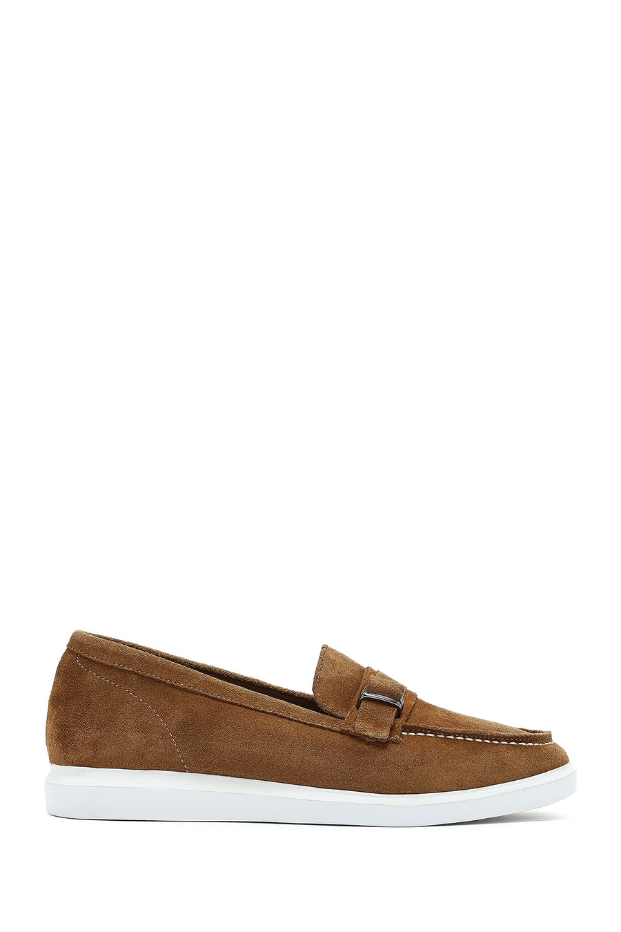 Women's Brown Suede Leather Loafer 25SFD131710 | Derimod