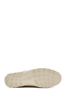 Women's Beige Lace-Up Leather Comfort Shoes | Derimod