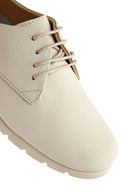 Women's Beige Lace-Up Leather Comfort Shoes | Derimod