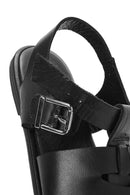 Women's Black Buckled Leather Sandals | Derimod