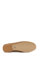 Women's Tan Buckled Suede Leather Loafer | Derimod