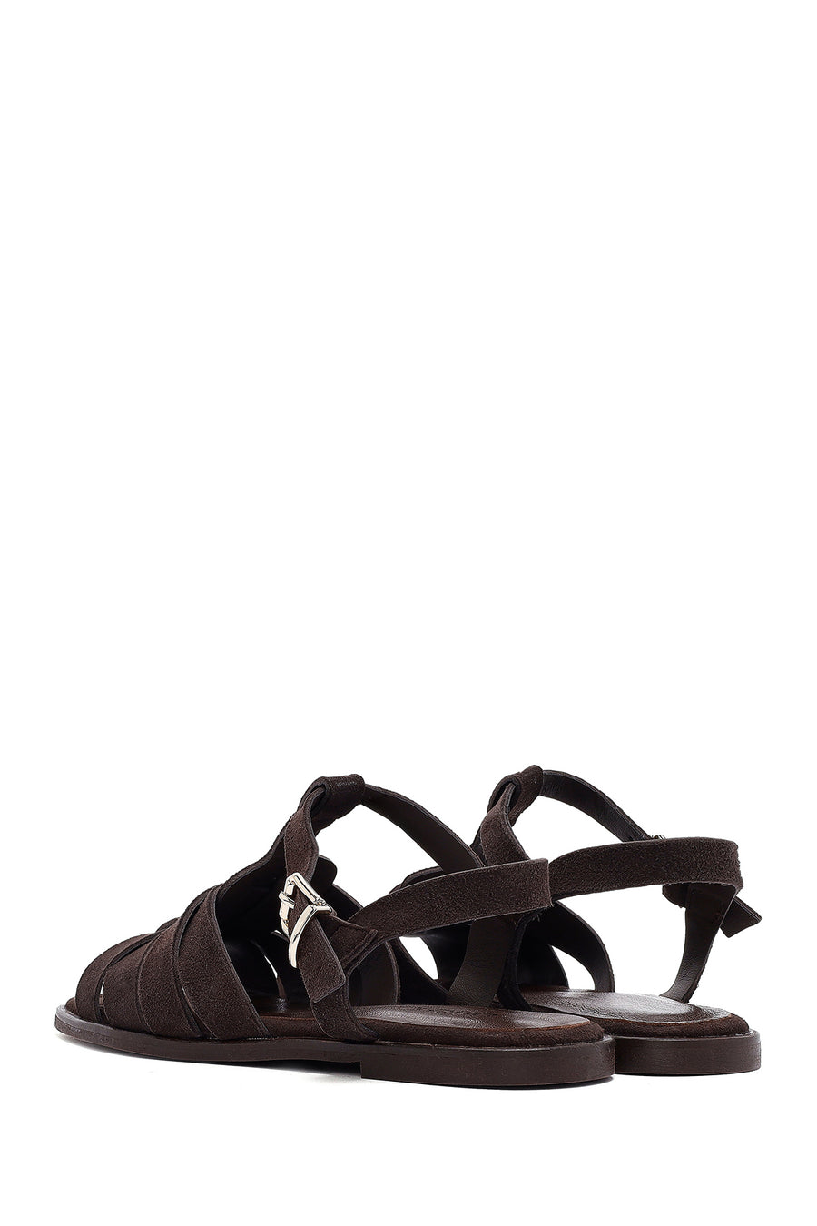 
Women's Brown Ankle Strap Suede Leather Sandal
