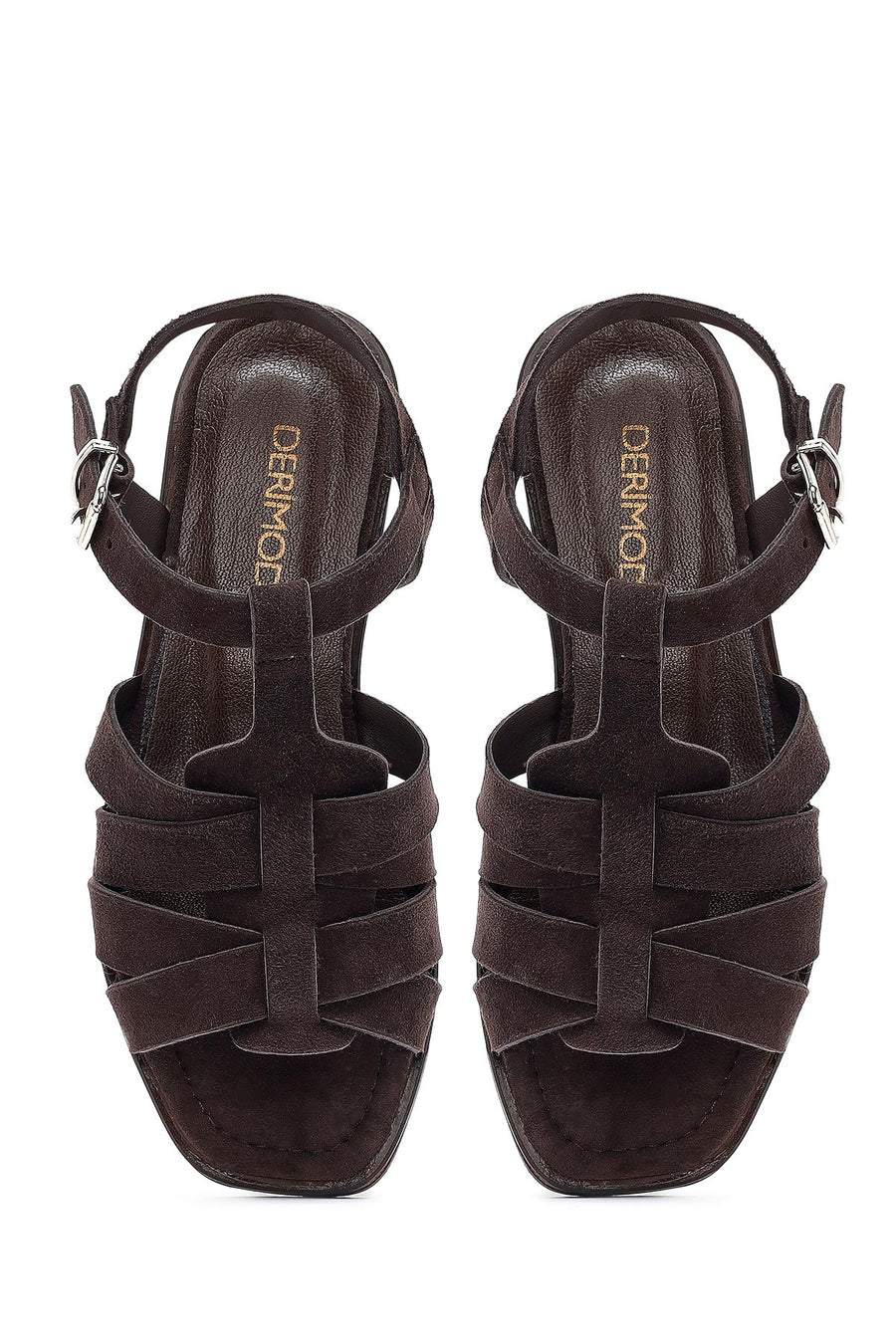 
Women's Brown Ankle Strap Suede Leather Sandal
