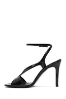 Women's Black Ankle Strap High Thin Heel Leather Sandals | Derimod