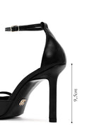 Women's Black Ankle Buckle Thin Heel Leather Shoes | Derimod
