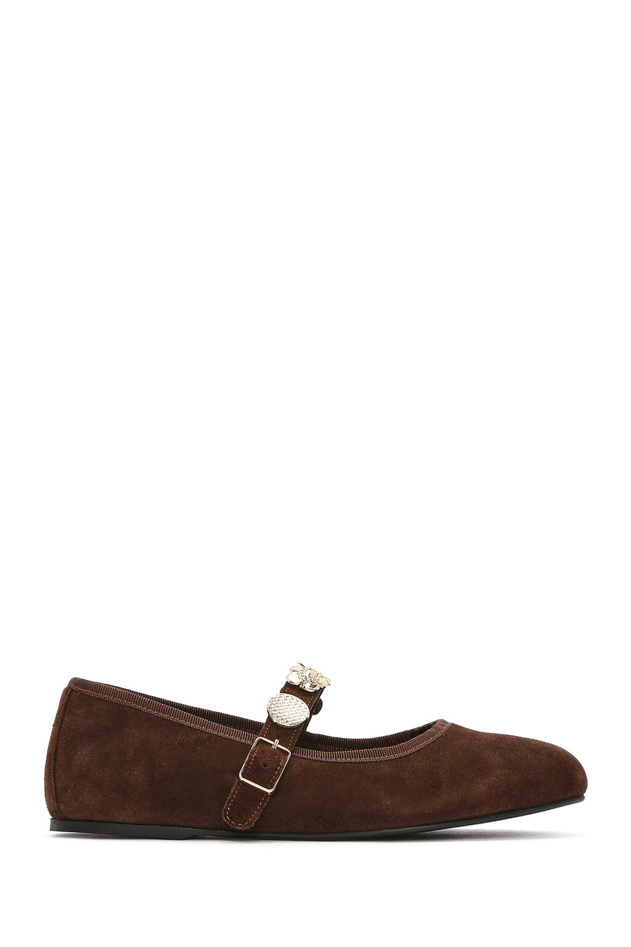 Women's Mink Banded Suede Leather Ballerinas 25SFD181910 | Derimod