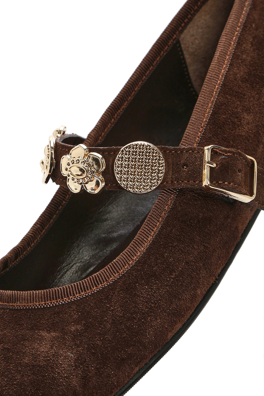 Women's Mink Banded Suede Leather Ballerinas