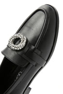 Kadın Siyah Tokalı Deri Maskülen Loafer | Derimod