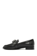 Kadın Siyah Tokalı Deri Maskülen Loafer | Derimod