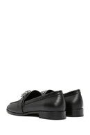 Kadın Siyah Tokalı Deri Maskülen Loafer | Derimod