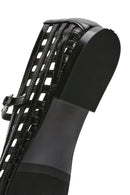 Women's Black Striped Patent Leather Ballerinas | Derimod