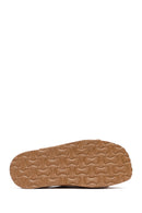 Woman Tan Thick-Soled Suede Leather Slipper | Derimod