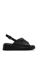 
Women's Black Ankle Buckle Thick Sole Leather Sandal
 | Derimod