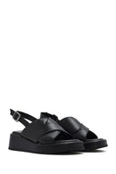 
Women's Black Ankle Buckle Thick Sole Leather Sandal
 | Derimod