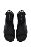 
Women's Black Ankle Buckle Thick Sole Leather Sandal
 | Derimod