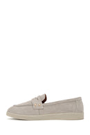 Women's Mink Stone Detailed Suede Leather Loafer | Derimod