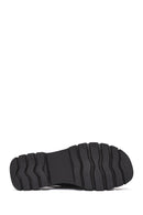 Women's Black Buckled Strappy Thick Soled Leather Sandals | Derimod