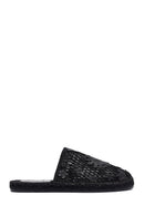 Women's Black Patterned Espadrille Sandals | Derimod