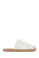 Women's Cream Patterned Espadrille Slippers | Derimod
