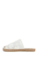 Women's Cream Patterned Espadrille Slippers | Derimod