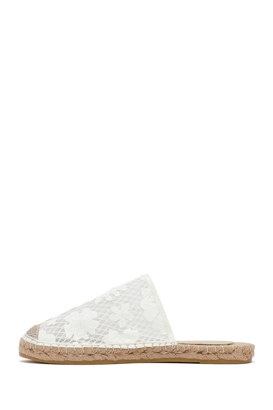 Women's Cream Patterned Espadrille Slippers